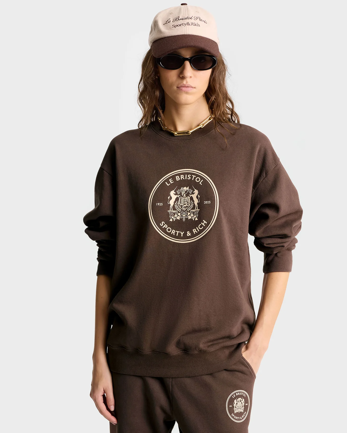 Bristol Crest 100th Crewneck Chocolate